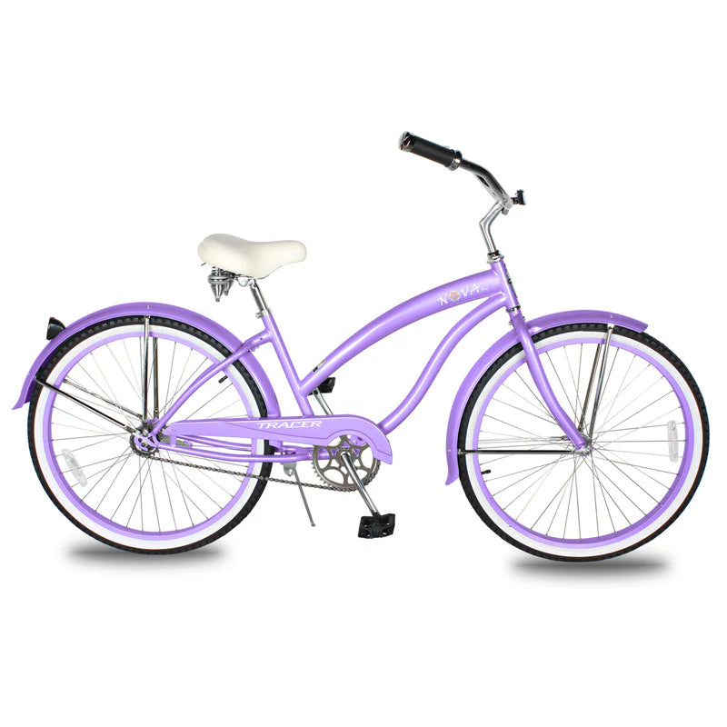 Tracer Bikes | Tracer NOVA 26" Beach Cruiser Bike Single Speed with Moon-Type Handlebar and KT Coaster Brake for Women |  Chico USA, Inc. 