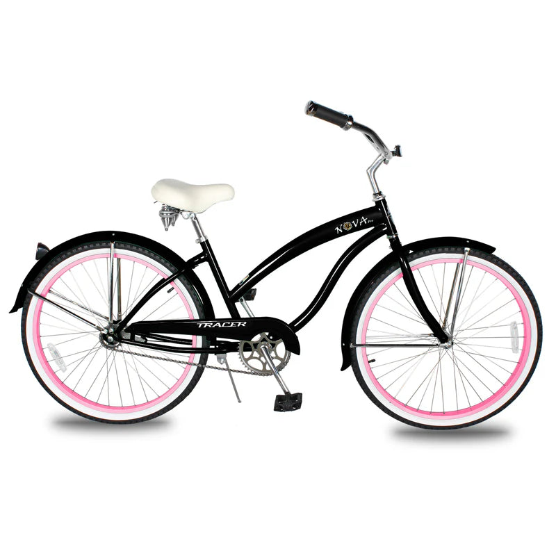 Tracer Bikes | Tracer NOVA 26" Beach Cruiser Bike Single Speed with Moon-Type Handlebar and KT Coaster Brake for Women |  Chico USA, Inc. 