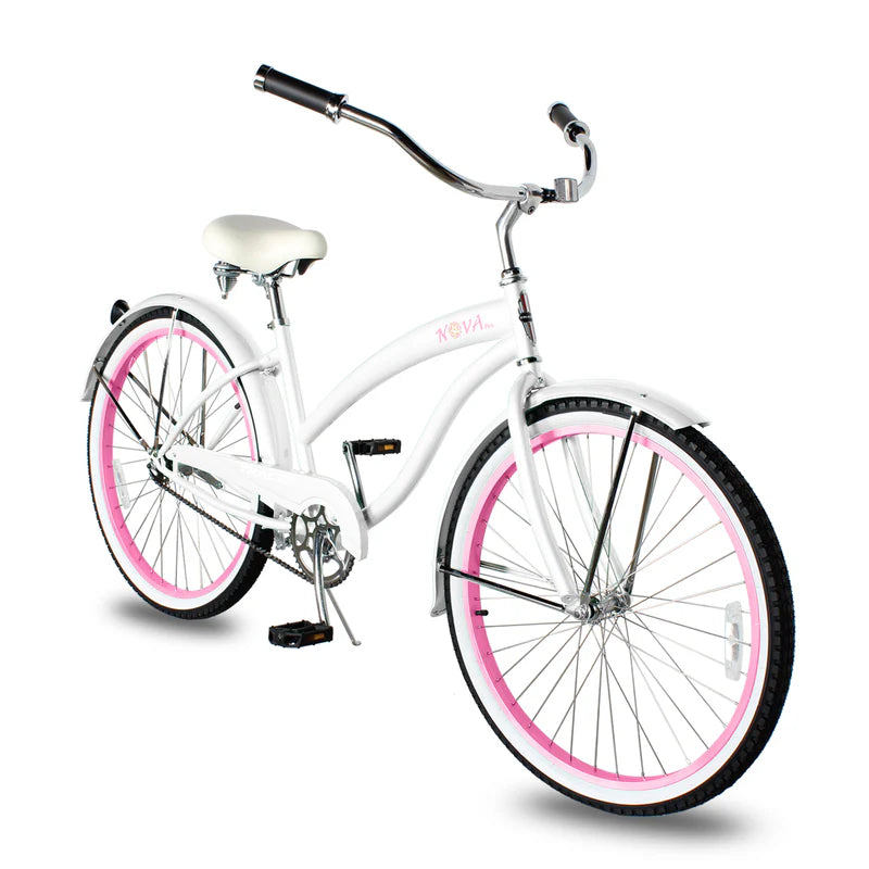 Tracer Bikes | Tracer NOVA 26" Beach Cruiser Bike Single Speed with Moon-Type Handlebar and KT Coaster Brake for Women |  Chico USA, Inc. 