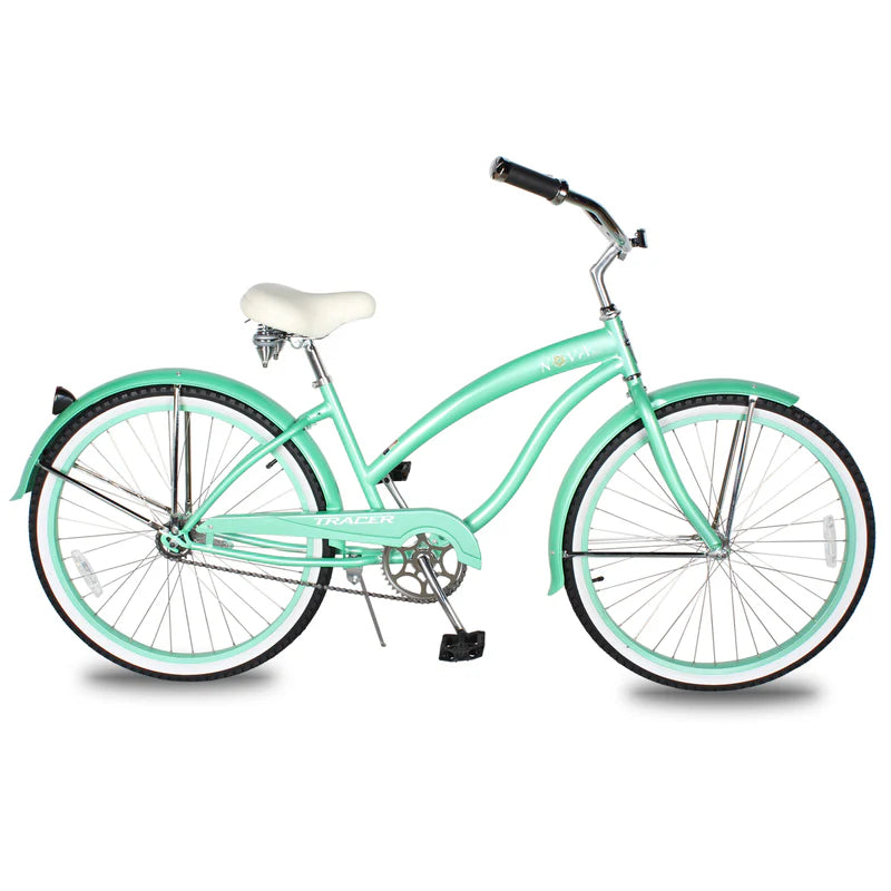 Tracer Bikes | Tracer NOVA 26" Beach Cruiser Bike Single Speed with Moon-Type Handlebar and KT Coaster Brake for Women |  Chico USA, Inc. 