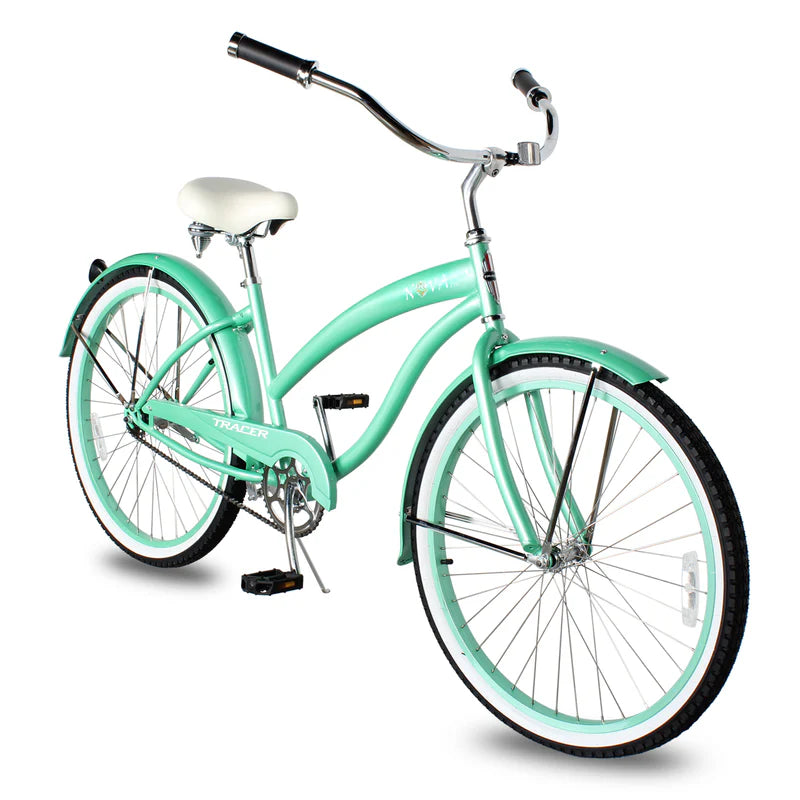 Tracer Bikes | Tracer NOVA 26" Beach Cruiser Bike Single Speed with Moon-Type Handlebar and KT Coaster Brake for Women |  Chico USA, Inc. 