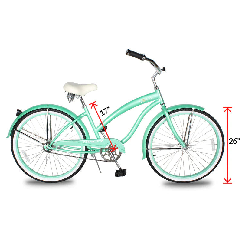 Tracer Bikes | Tracer NOVA 26" Beach Cruiser Bike Single Speed with Moon-Type Handlebar and KT Coaster Brake for Women |  Chico USA, Inc. 