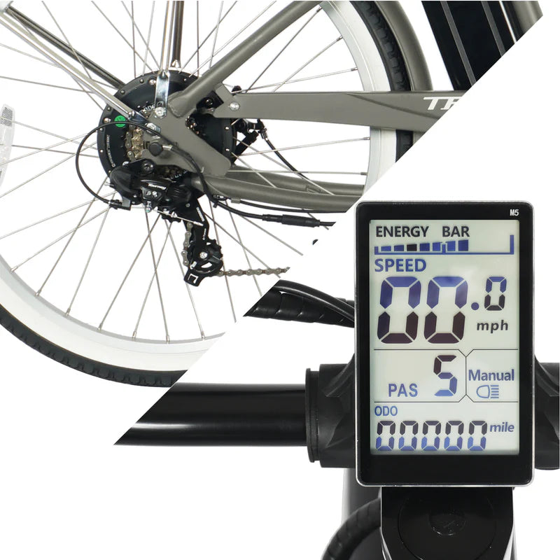Tracer Bikes | Tracer OMEGA 26" 7-Speed Electric Beach Cruiser Bike for Men |  Chico USA, Inc. 