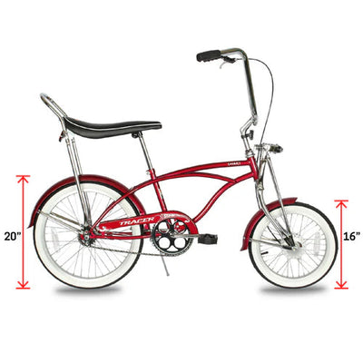 Tracer Smart 20 inch Lowrider Cruiser Bike - Single Speed with Banana Seat