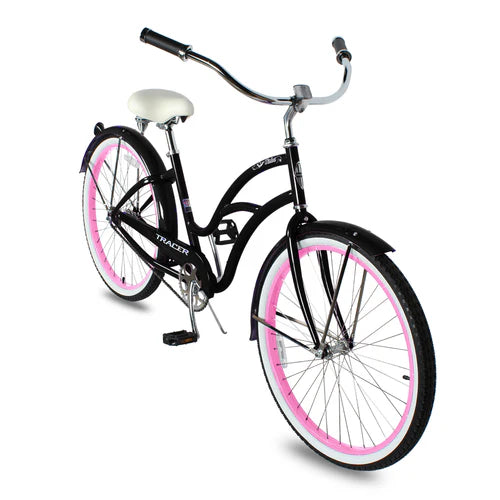 Tracer Bikes | Tracer TAHA 26" Female Beach Cruiser Coaster Brake Bike with Alloy Rims and Fenders 1 Speed |  Chico USA, Inc. 