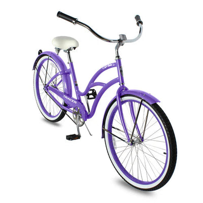 Tracer Bikes | Tracer TAHA 26" Female Beach Cruiser Coaster Brake Bike with Alloy Rims and Fenders 1 Speed |  Chico USA, Inc. 
