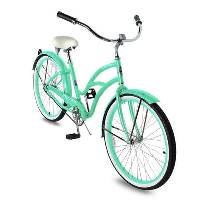 Tracer Bikes | Tracer TAHA 26" Female Beach Cruiser Coaster Brake Bike with Alloy Rims and Fenders 1 Speed |  Chico USA, Inc. 