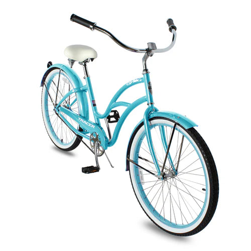 Tracer Bikes | Tracer TAHA 26" Female Beach Cruiser Coaster Brake Bike with Alloy Rims and Fenders 1 Speed |  Chico USA, Inc. 