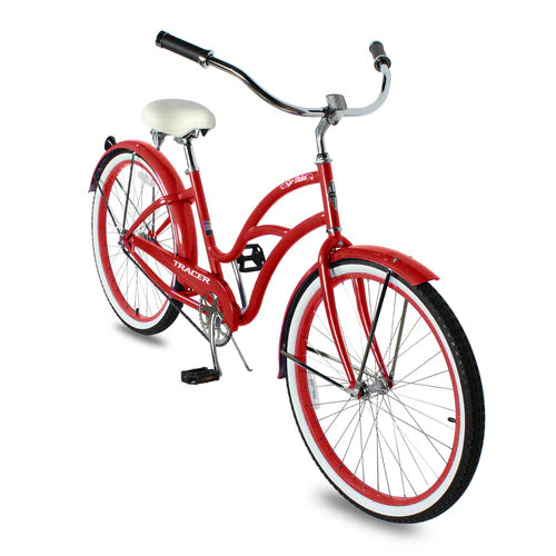 Tracer Bikes | Tracer TAHA 26" Female Beach Cruiser Coaster Brake Bike with Alloy Rims and Fenders 1 Speed |  Chico USA, Inc. 