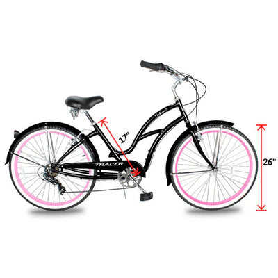 Tracer Bikes | Tracer TAHA 26" Female Beach Cruiser Coaster Brake Bike with Alloy Rims and Fenders 1 Speed |  Chico USA, Inc. 