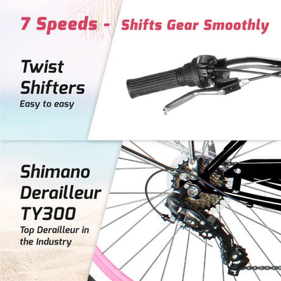 Tracer Bikes | Tracer TAHA 26" Female Beach Cruiser Coaster Brake Bike with Alloy Rims and Fenders 1 Speed |  Chico USA, Inc. 