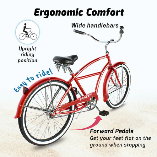Tracer Bikes | Tracer TAHA 26" Men's Beach Cruiser Bike with Coaster Brake and Alloy Rims |  Chico USA, Inc. 
