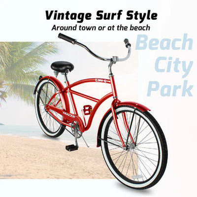 Tracer Bikes | Tracer TAHA 26" Men's Beach Cruiser Bike with Coaster Brake and Alloy Rims |  Chico USA, Inc. 
