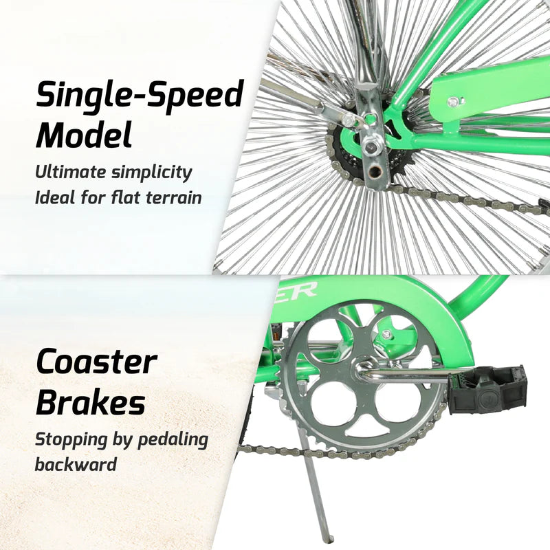 Tracer Bikes | Tracer Tamron Classic Beach Cruiser Bike, Single Speed with 140H Rims |  Chico USA, Inc. 