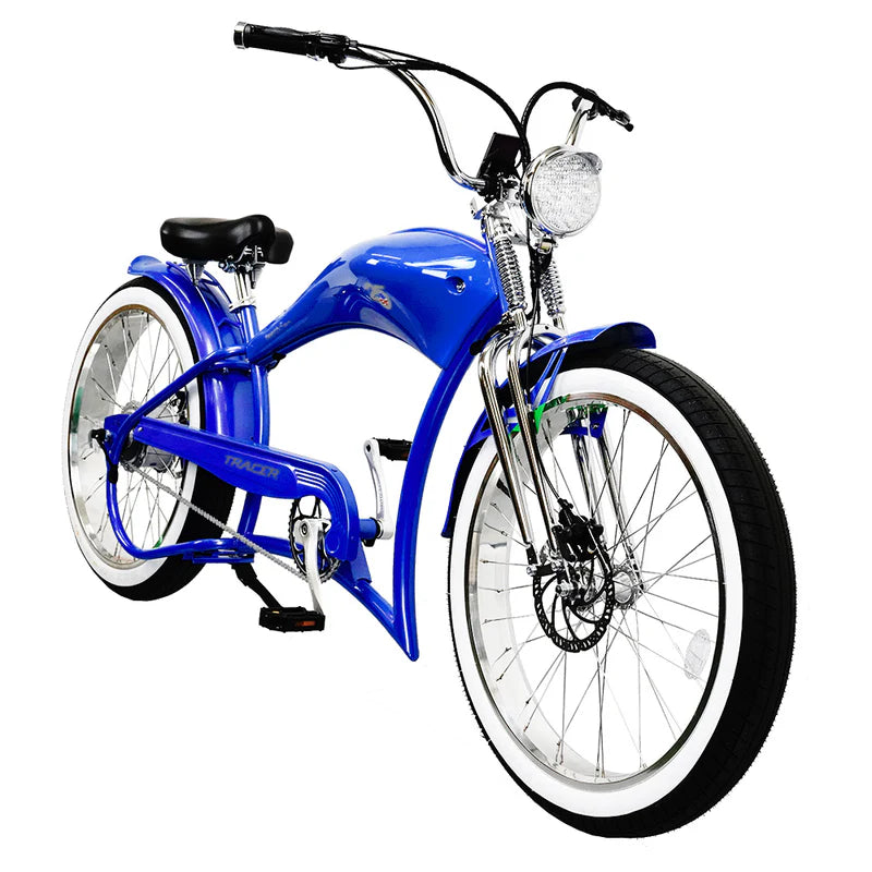 Tracer Bikes | Tracer Twenty5 DS 500W 26" Dual Springer Cruiser E-Bike with Shimano 7-Speed, Disc Brakes |  Chico USA, Inc. 
