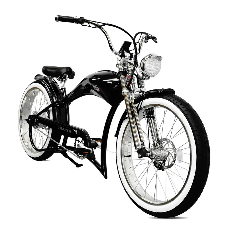 Tracer Bikes | Tracer Twenty5 GTS 500W 26" Cruiser E-Bike with Dual Springer Suspension |  Chico USA, Inc. 