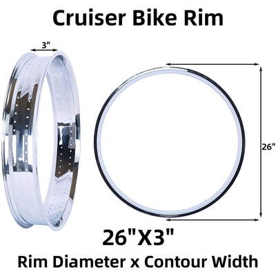 Chico RM-TH7526140 Bicycle Fat Mirror Electroplating Chrome Rim 26" x 3" x 140H 80MM - Chico USA, Inc.