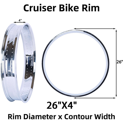 Chico RM-TH9526140-CP Bicycle Fat Mirror Electroplating Rim 26" x 4" x 140H 100MM For Cruiser Bike - Chico USA, Inc.