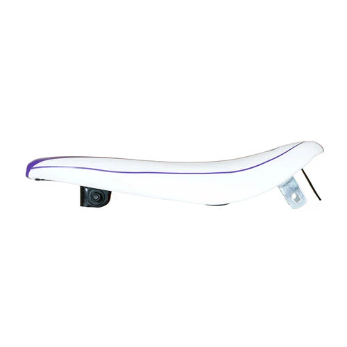 Tracer Bikes | Tracer SD-AF-3022-20 Lowrider Banana Saddle, White & Purple, 17.7" x 5.5" |  Chico USA, Inc. 