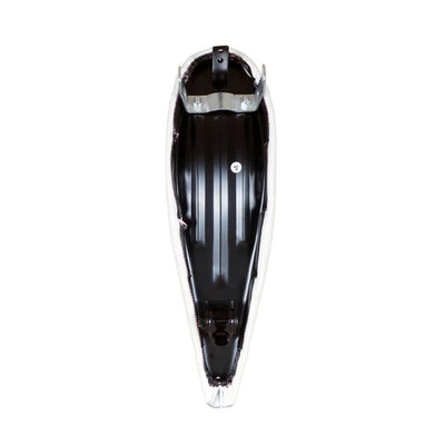 Tracer Bikes | Tracer SD-AF-3022-19 Lowrider Banana Saddle, White & Silver, 17.7" x 5.5" |  Chico USA, Inc. 