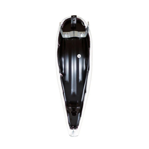 Tracer Bikes | Tracer SD-AF-3022-19 Lowrider Banana Saddle, White & Silver, 17.7" x 5.5" |  Chico USA, Inc. 