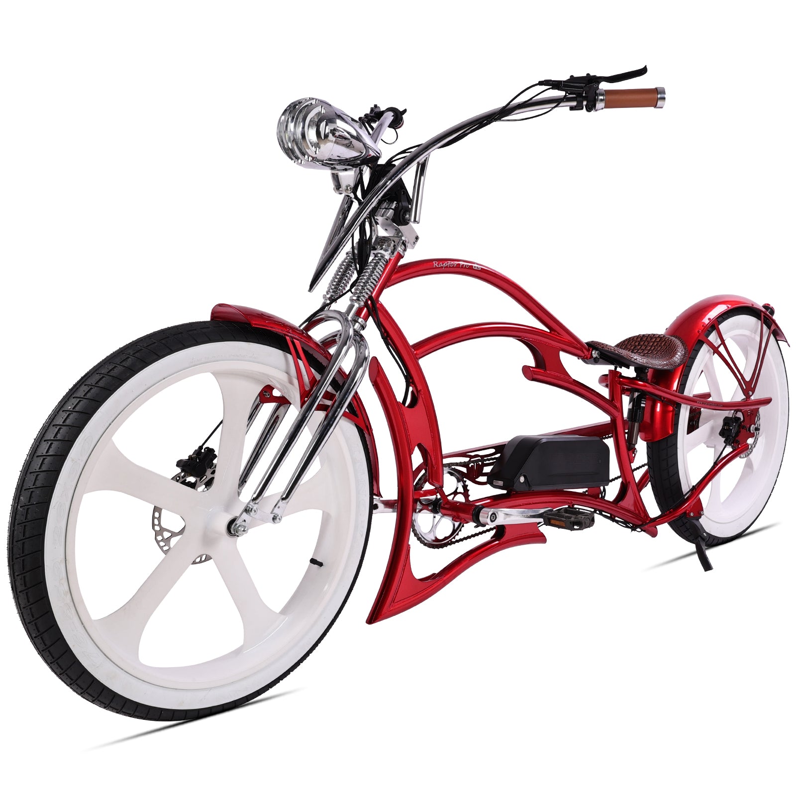 Tracer Raptor Pro DS 800W Chopper Style Stretch Cruiser Bike - Chico USA, Inc.
