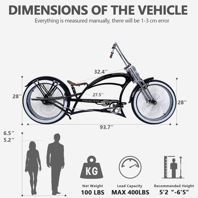 Tracer Scorpion Pro DTS  26" Chopper-Style Stretch Cruiser Bike - Chico USA, Inc.