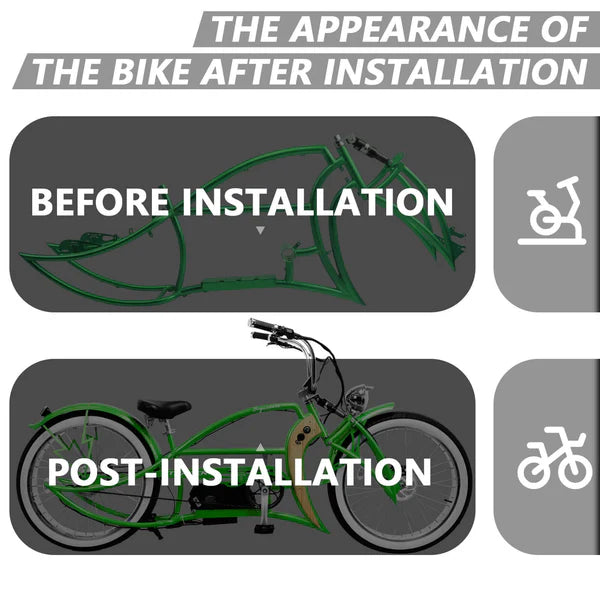 Tracer Bikes | TRACER Signature Pro 26'' Chopper Cruiser Electric Bike Frame, Accepts 26"x 3.0, 4.0 Fat Tires |  Chico USA, Inc. 
