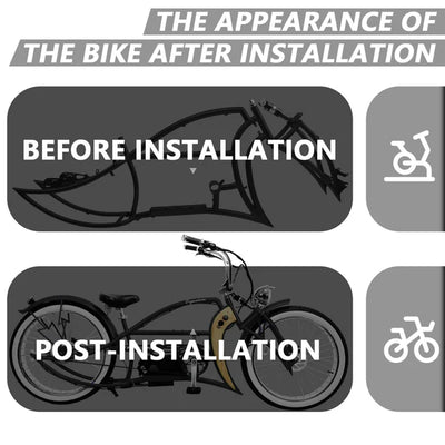 TRACER Signature Pro 26'' Chopper Cruiser Electric Bike Frame, Accepts 26"x 3.0, 4.0 Fat Tires - Chico USA, Inc.