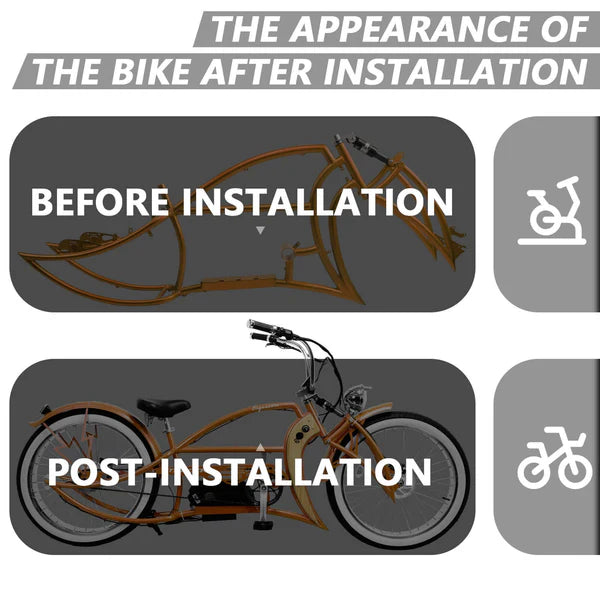 Tracer Bikes | TRACER Signature Pro 26'' Chopper Cruiser Electric Bike Frame, Accepts 26"x 3.0, 4.0 Fat Tires |  Chico USA, Inc. 