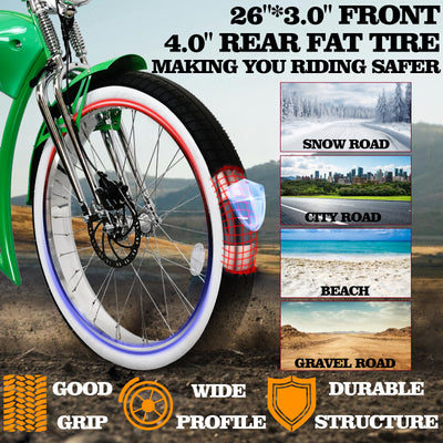 Tracer Twenty5 DS 500W Chopper Cruiser E-Bike - Chico USA, Inc.