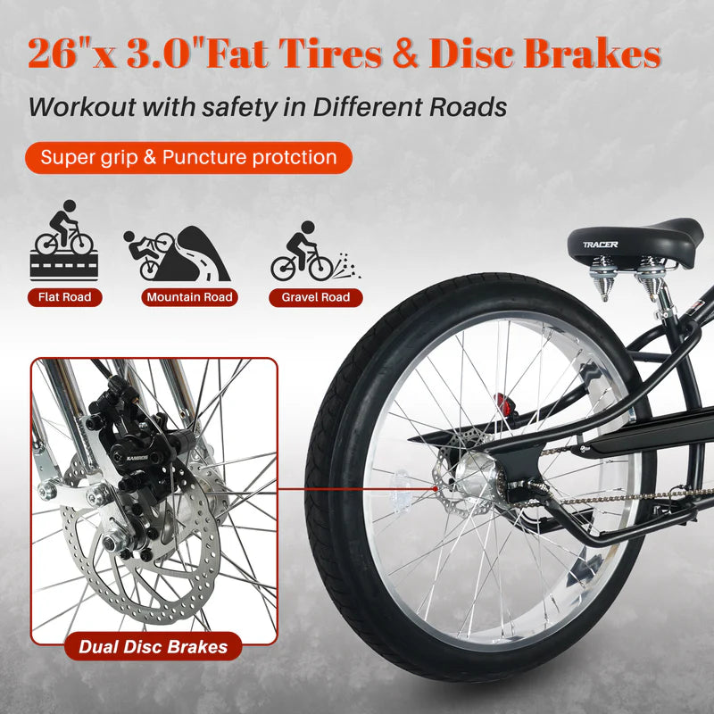 Tracer Bikes | Tracer SIENA GTS 3i Internal 3-Speed Classical Stretch Beach Cruiser Bike with Shifting Rod, Brakes, and Suspension Spring System |  Chico USA, Inc. 