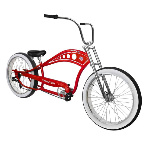 Tracer Bikes | Tracer Arcadia GT 26" Chopper Cruiser Bike 1 Speed, Hi-ten Steel Frame |  Chico USA, Inc. 