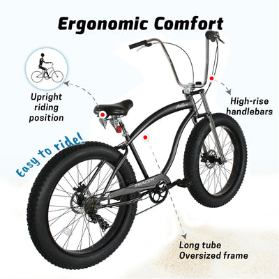 Tracer Avalon GT-7 26 inch 7-Speed Beach Cruiser Bicycle - Chico USA, Inc.