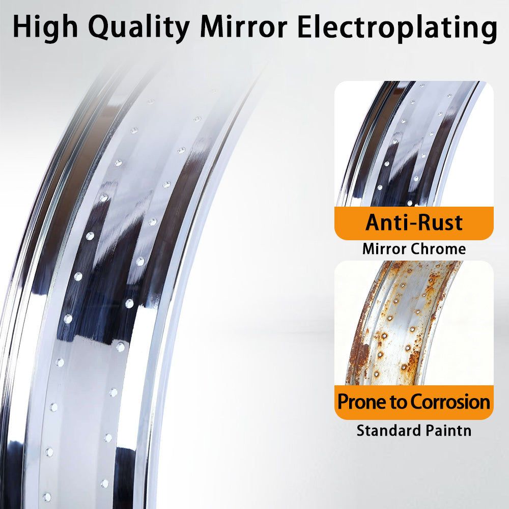 Chico RM-TH9526140-CP Bicycle Fat Mirror Electroplating Rim 26" x 4" x 140H 100MM For Cruiser Bike - Chico USA, Inc.