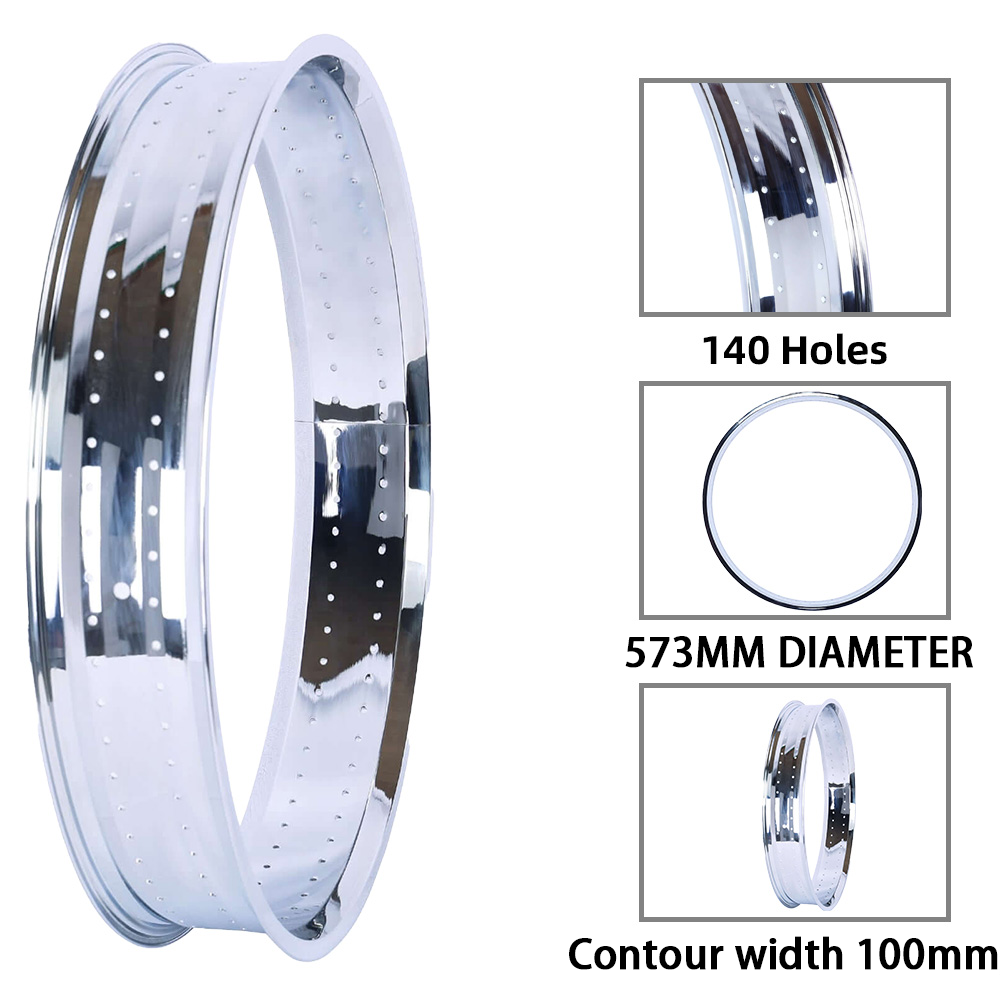 Chico RM-TH9526140-CP Bicycle Fat Mirror Electroplating Rim 26" x 4" x 140H 100MM For Cruiser Bike - Chico USA, Inc.