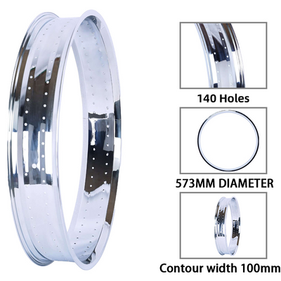 Chico RM-TH9526140-CP Bicycle Fat Mirror Electroplating Rim 26" x 4" x 140H 100MM For Cruiser Bike - Chico USA, Inc.