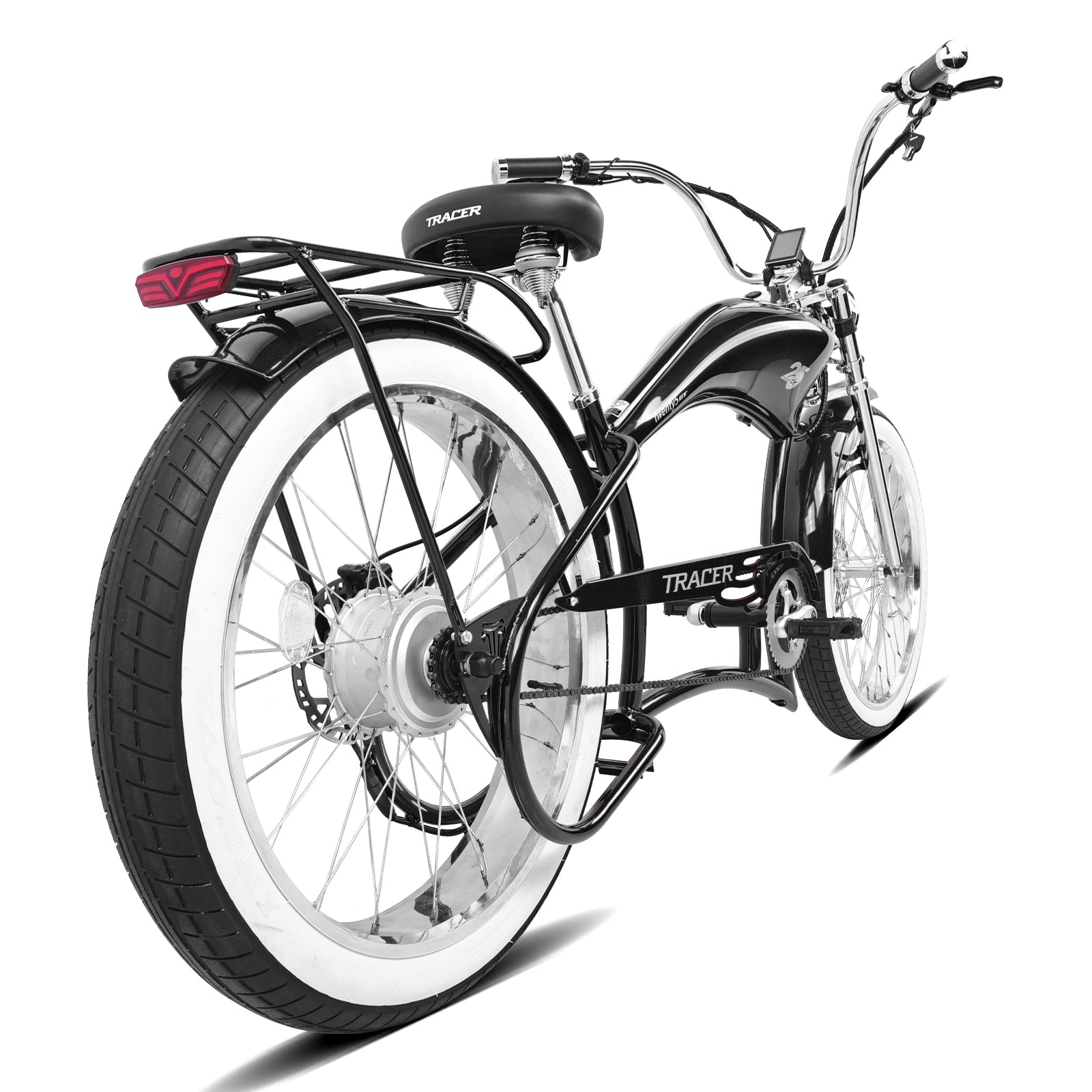 Tracer Twenty5 800W Electric Chopper Bike | Motorcycle Tank Style