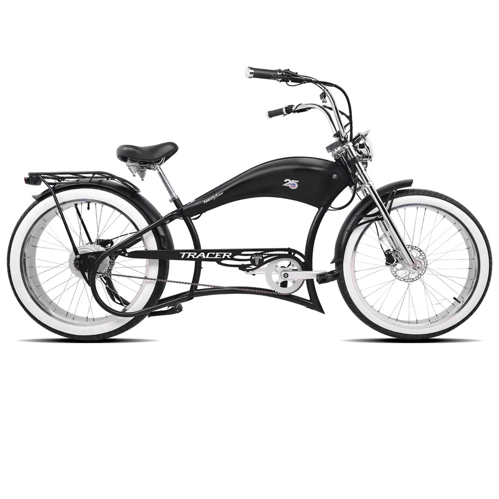 Tracer Twenty5 800W Electric Chopper Bike | Motorcycle Tank Style ...