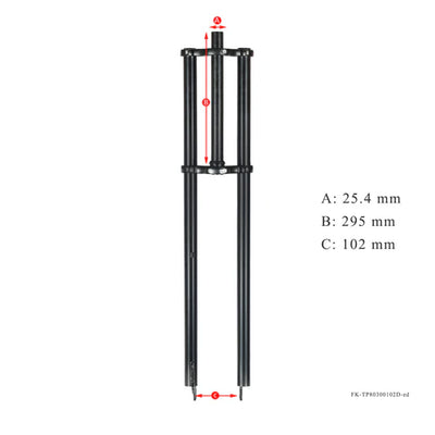 Tracer Bikes | Tracer FK-TP80300102D Triple Tree Fork, 1" Steerer for Disc Brake, Fits 2.125 Tire, Black/Chrome |  Chico USA, Inc. 