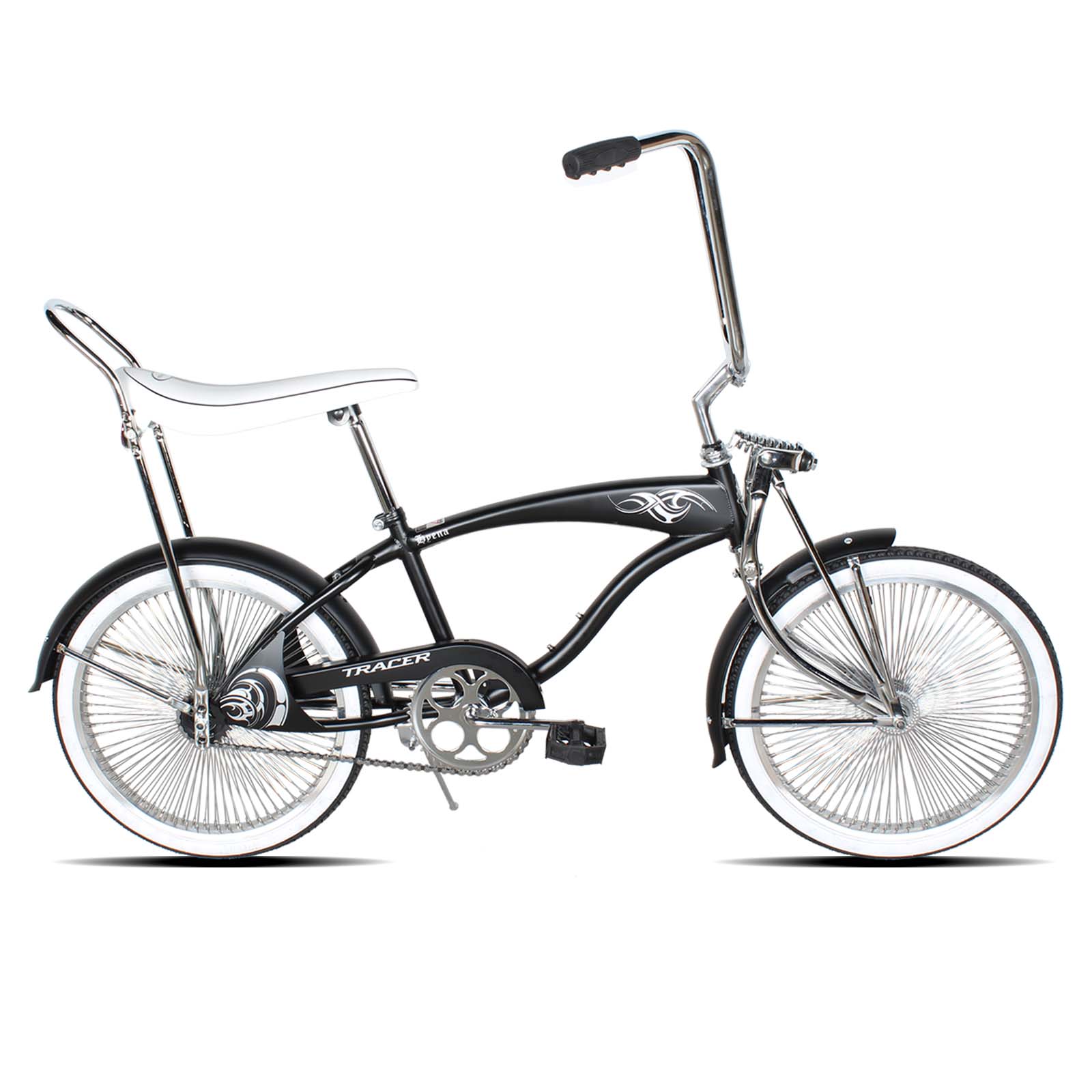 Tracer Hyena Classic Beach Lowrider Bike with 20" Wheels and Banana Seat, Single Speed - Chico USA, Inc.
#color_mattle-black