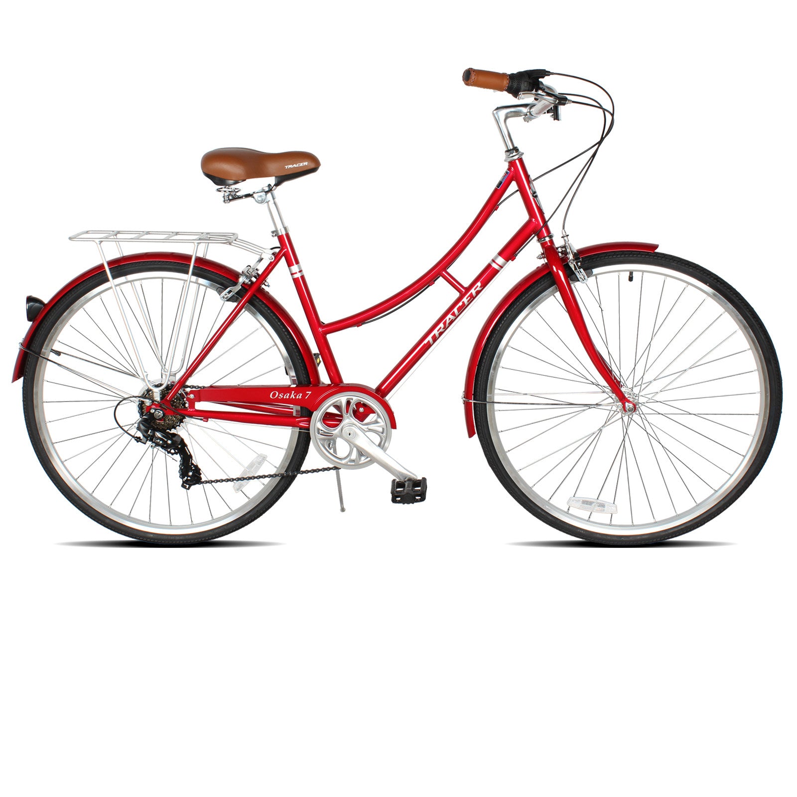 Tracer Osaka 700C 7 Speed Hybrid City Bike with Moon-Type Handlebar for Women - Chico USA, Inc.