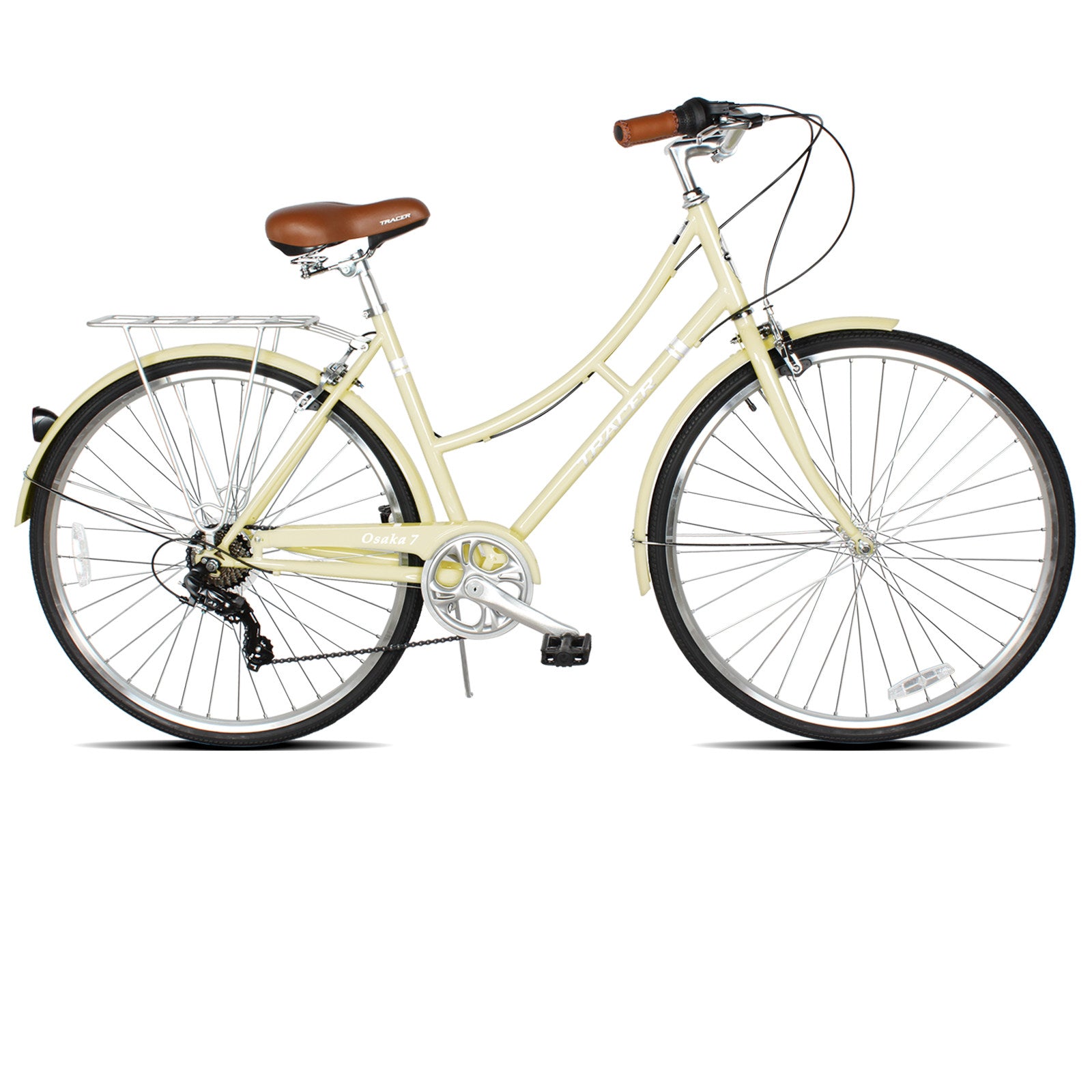 Tracer Osaka 700C 7 Speed Hybrid City Bike with Moon-Type Handlebar for Women - Chico USA, Inc.