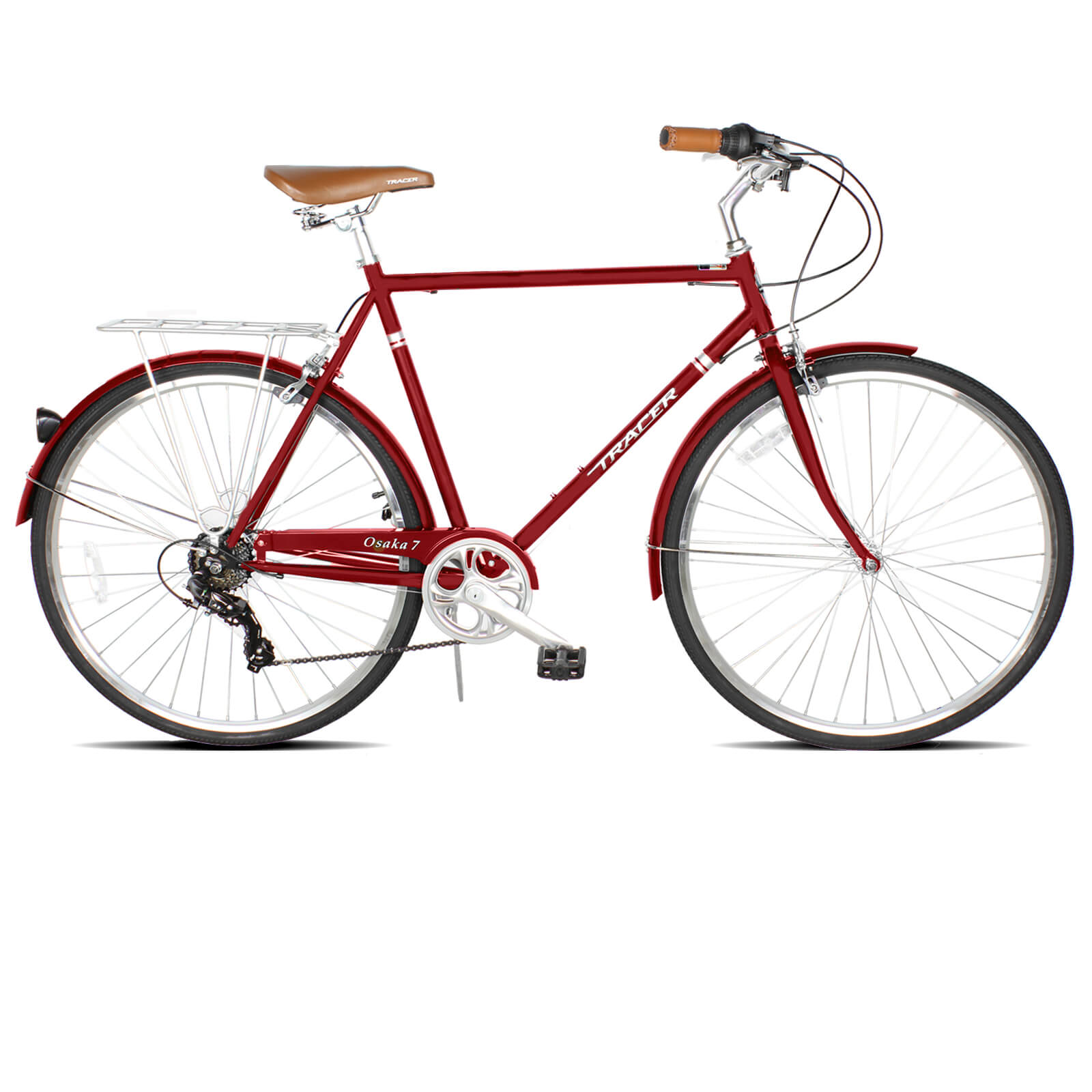 Tracer Osaka 700C 7 Speed Hybrid City Bike with Moon-Type Handlebar for Men - Chico USA, Inc.