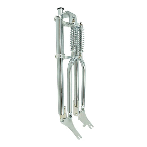 Tracer Bikes | Tracer FK-GT26263145D 26" Classical Triple Tree Dual Springer Fork for Disc Brake, 1" Steerer, Chrome/Black |  Chico USA, Inc. 