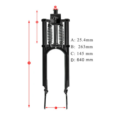 Tracer Bikes | Tracer FK-GT26263145D 26" Classical Triple Tree Dual Springer Fork for Disc Brake, 1" Steerer, Chrome/Black |  Chico USA, Inc. 