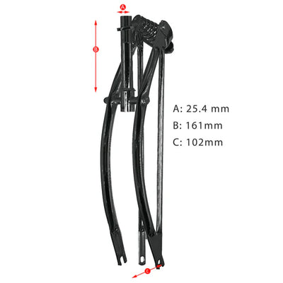 Tracer Bikes | Tracer FK-SP26161102 26" Lowrider Classic Spring Fork, Chrome/Black, 25.4mm Steerer, Regular Bend |  Chico USA, Inc. 