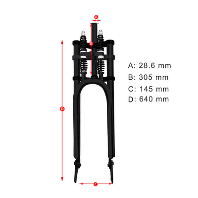 Tracer Bikes | Tracer FK-GTS640305145D8 Over and Under Dual Spring Adjustable Classical Fork for Disc Brake, 26''-29'' Fat Tires, 1-1/8" Steerer |  Chico USA, Inc. 