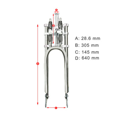 Tracer Bikes | Tracer FK-GTS640305145D8 Over and Under Dual Spring Adjustable Classical Fork for Disc Brake, 26''-29'' Fat Tires, 1-1/8" Steerer |  Chico USA, Inc. 