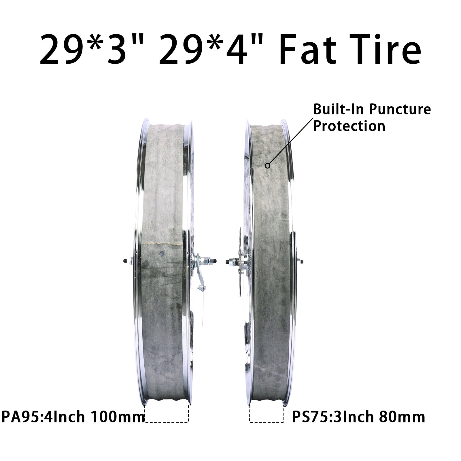 Chico WH-TH9529140C-CP Mirror Electroplating 29" Bike Fat Rims Wheel Set - Chico USA, Inc.